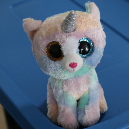 Ty Beanie Baby Soft Toy Heather The Unicorn Cat 15Cm #1