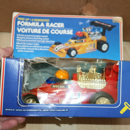 Vintage Formula Racer Wind Up 1983 Hong Kong Toy In Original Box Rare
