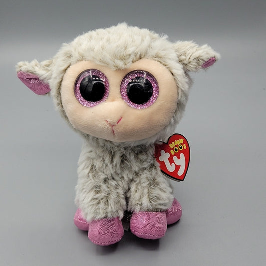 Ty Beanie Boos Dixie Lamb Sheep 6" Pink Gray Plush Stuffed New Tag